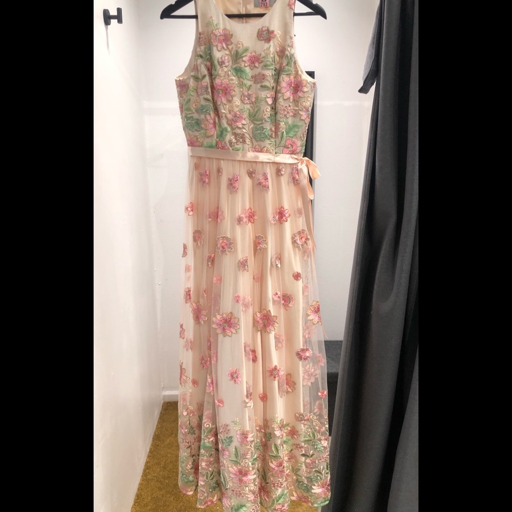 Tahari Floral Embroidered Dress